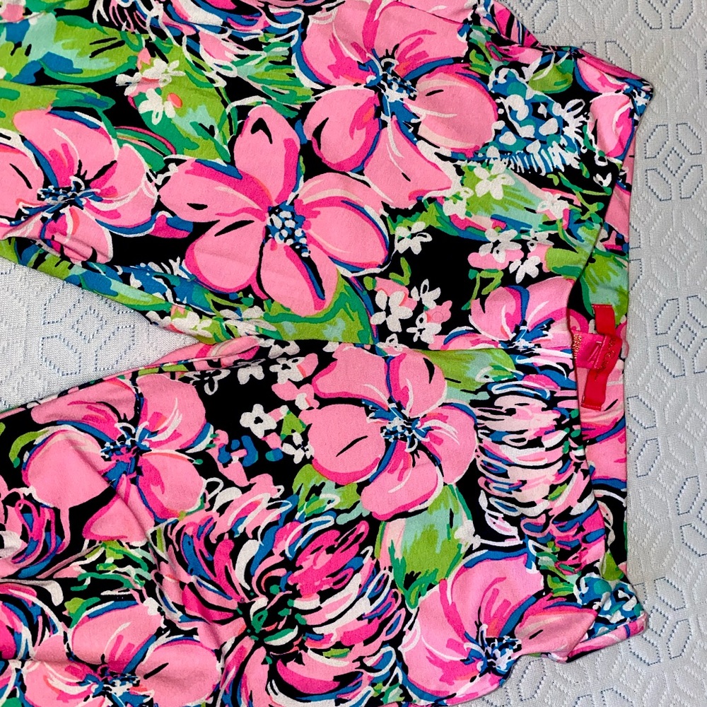 Lilly Pulitzer Floral Flare Pant Leggings Size XXS